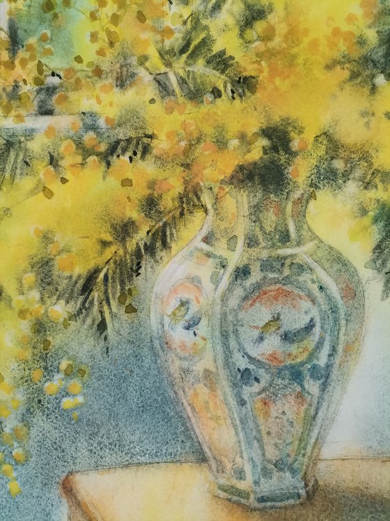 Still life with mimosa