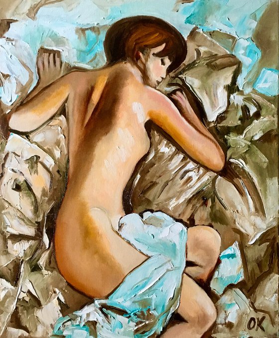 Nude. Dreaming girl