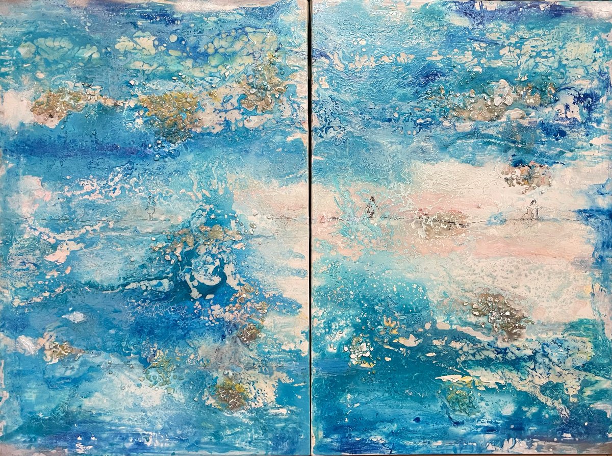 Expressive Landscape Painting By Giusy Lauriola, 63 X 47, Orizzonti Possibili, Original Artwork