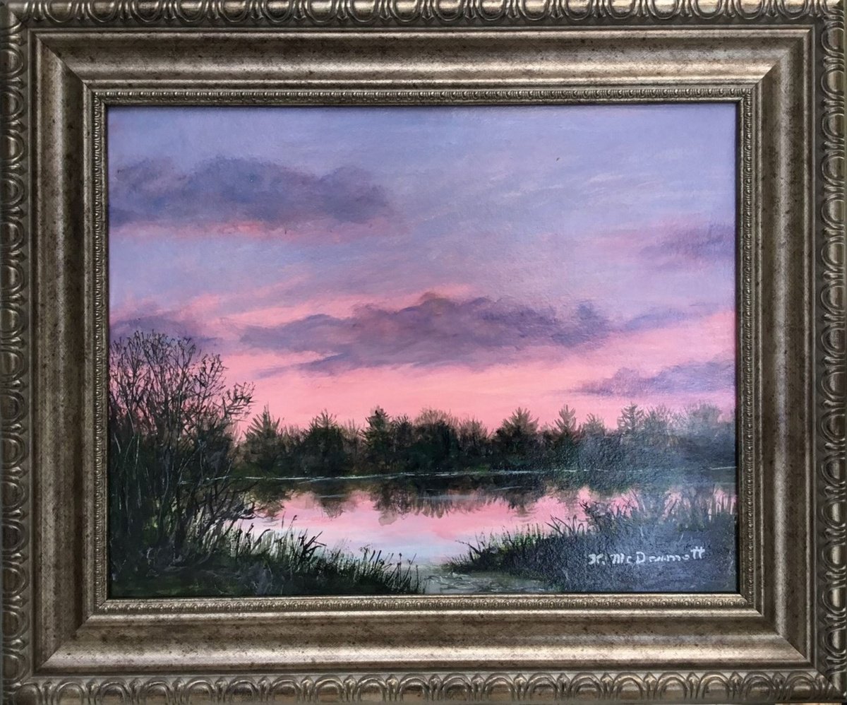 Photorealistic Landscape Acrylic Painting By Kathleen Mcdermott, 19 X 15", Sky Light # 9 - Acrylic 11X14, Original Artwork