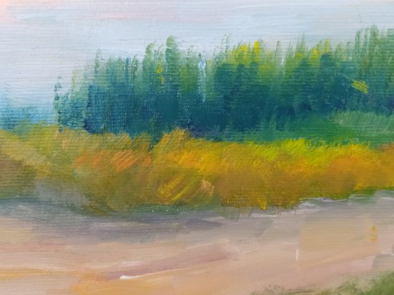 Sunset over the river