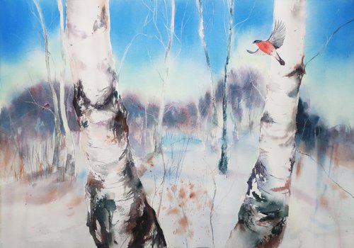 Birch trees by Alla Vlaskina