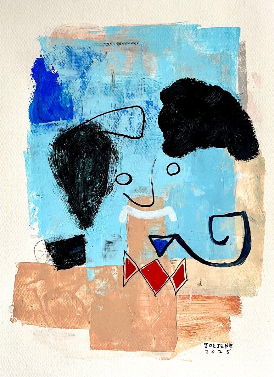 Abstract Acrylic Painting By Joejene C. Santos, 11 X 15, Simon, Original Artwork