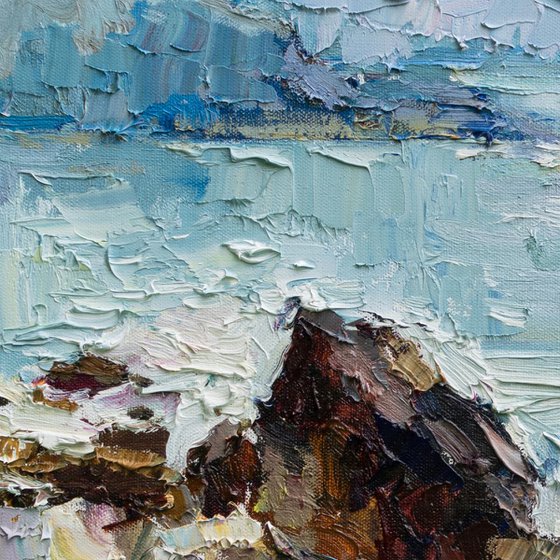 Rocky shore #2 Original oil seascape painting