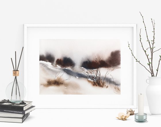 Minimalist winter landscape