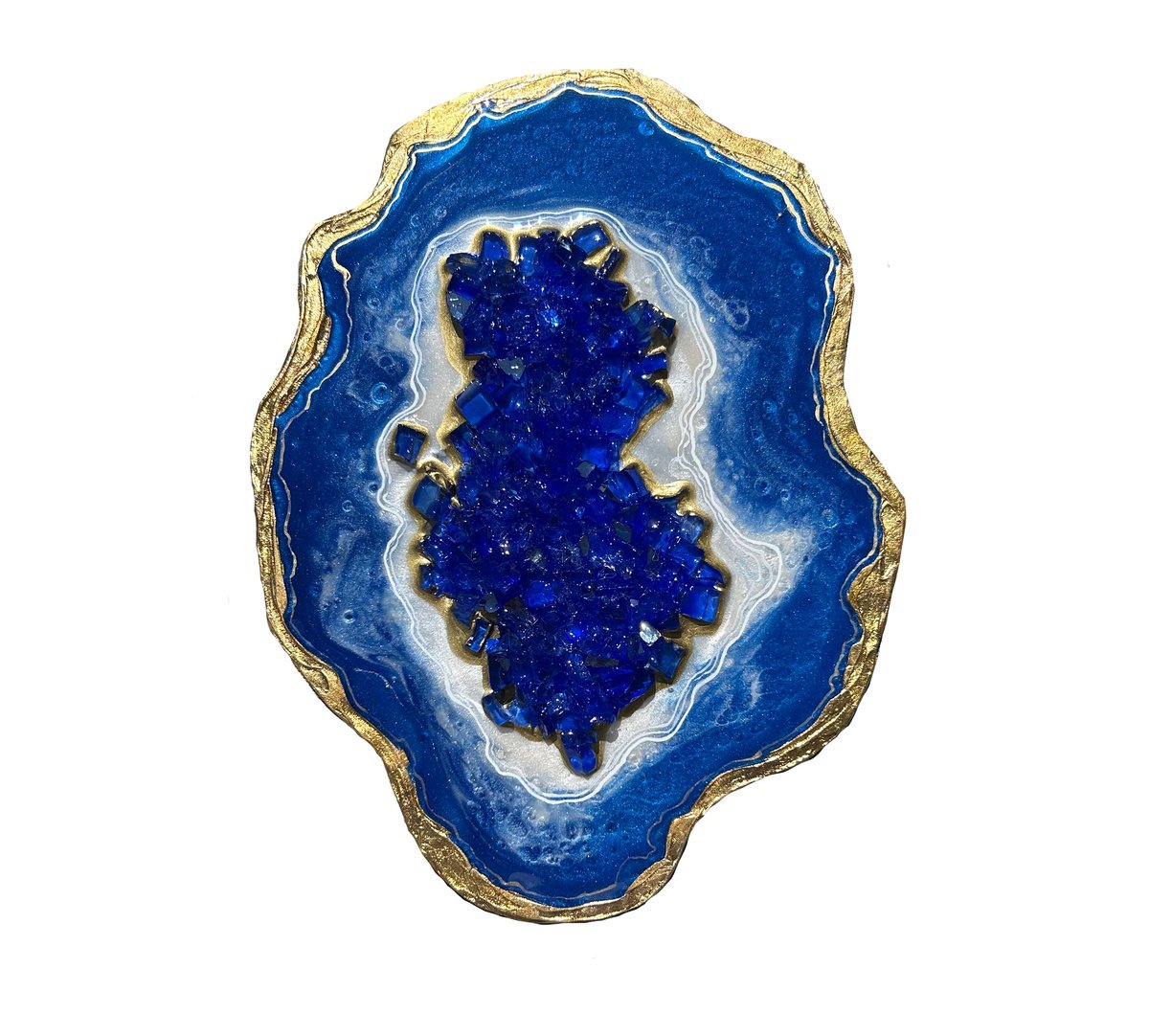 Abstract Sculpture By Alexandra Dobreikin, 8 X 9, Little Gem. Sapphire Series., Original Artwork