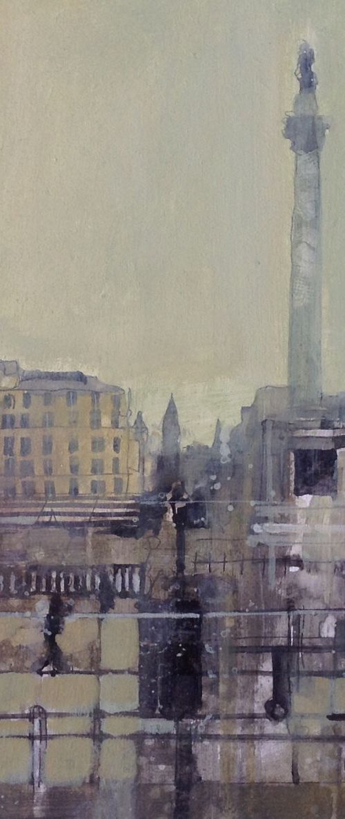 Trafalgar Square, London, from the steps of the National Gallery. by Julian Sutherland-Beatson