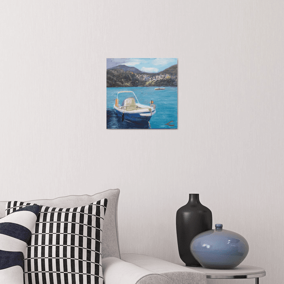 Cretan Bali beach boat