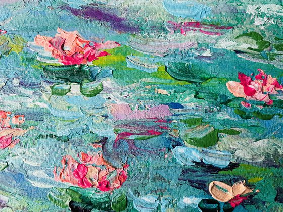 Blue Waterlily Pond - Diptych