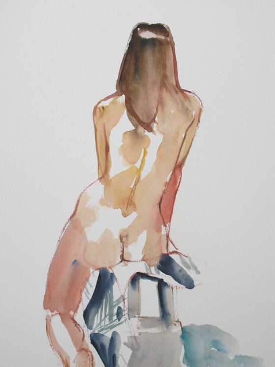 female nude back study