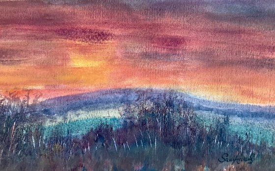 Winter Sunrise over the hills