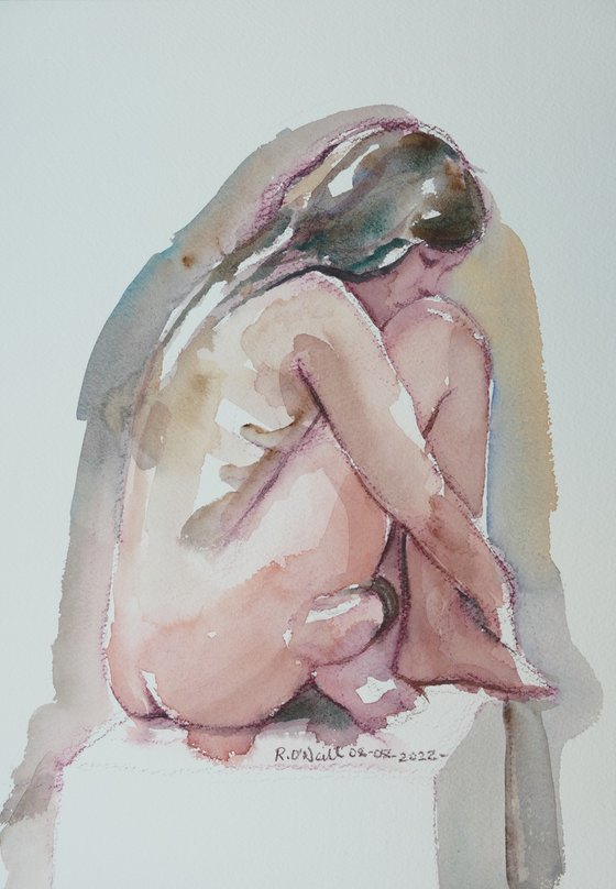 seated female nude