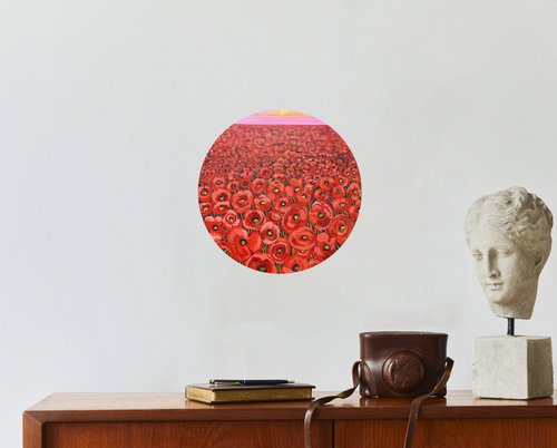 Red poppy field by Amita Dand