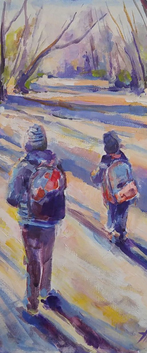 On the way home 11x14'' ("Childhood" series) by Alexander Koltakov