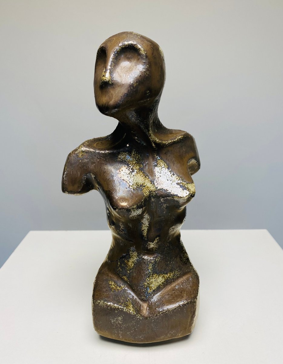 Abstract Portrait Clay Sculpture By Ej Mack, 5 X 8, Siren I, Original Artwork