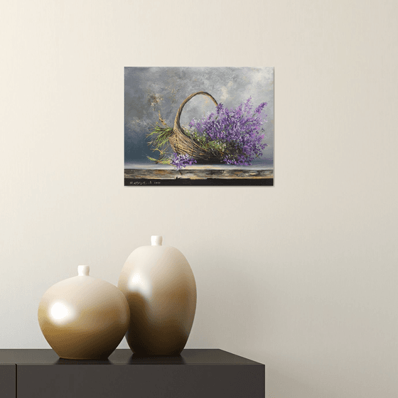 Lavender in a Woven Basket