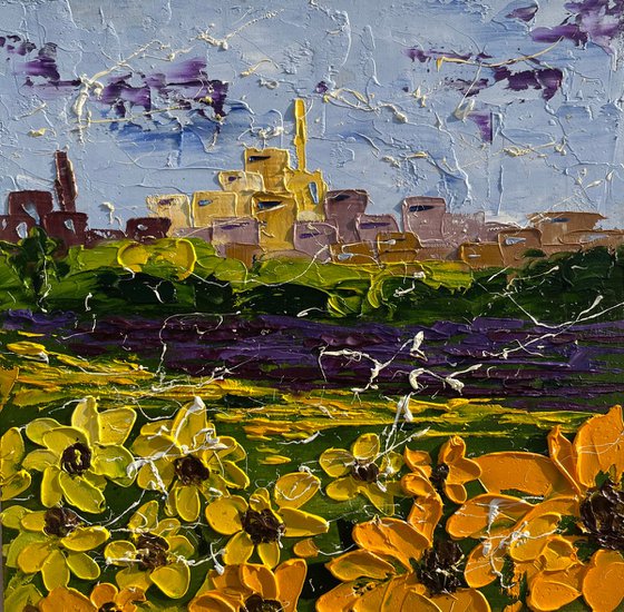 Provence Sunflower Field Art