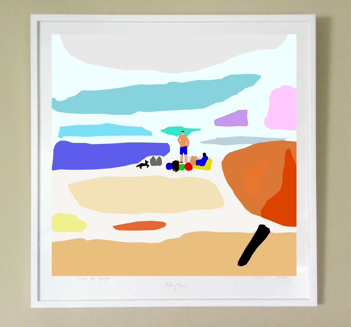 Impressionistic Landscape Giclee Print By Alejos, 17 X 17, Beach Day, Original Artwork