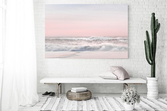 Once upon a time..... - Blush pink canvas seascape