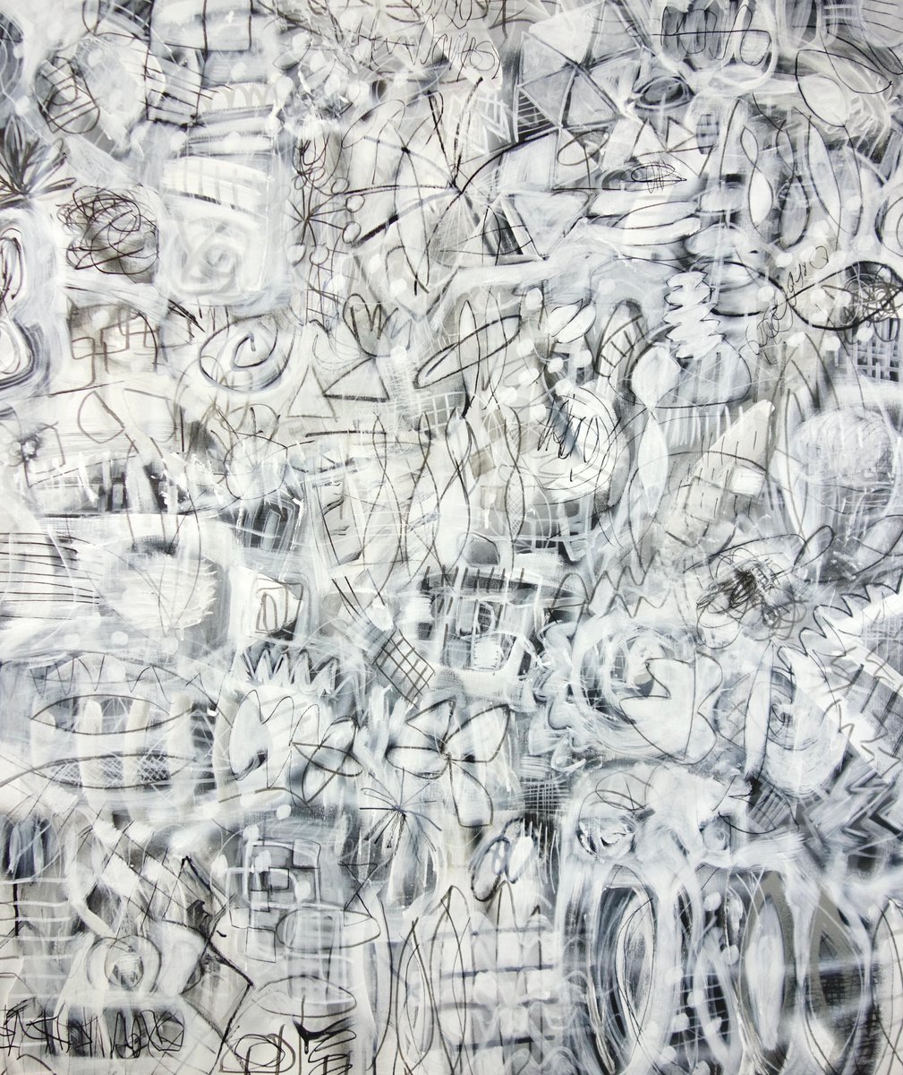 Abstract Acrylic Painting By Michelle Louis, 45 X 55", With One Voice, Original Artwork