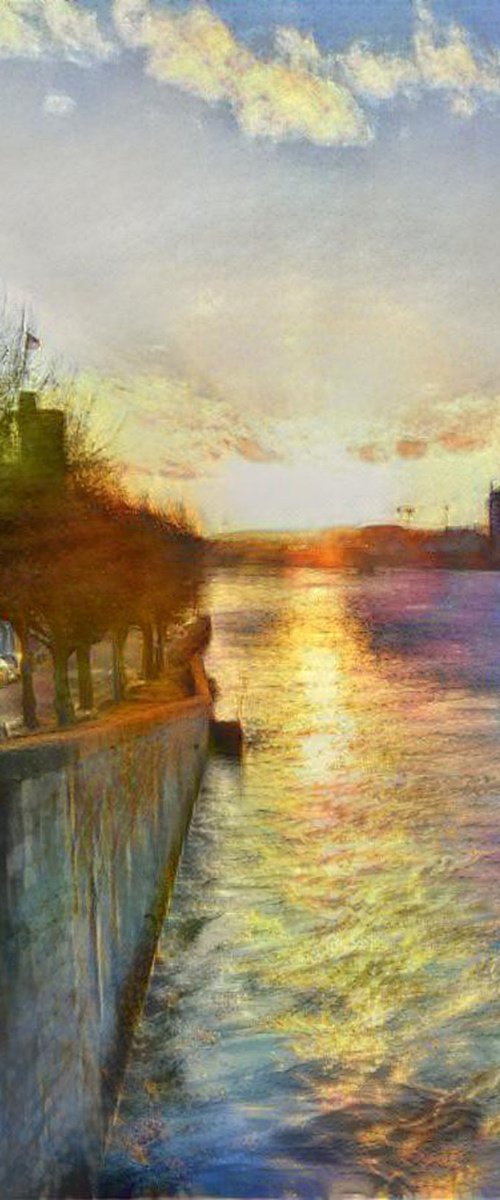 Chalon, coucher de soleil sur la Saône by Danielle ARNAL