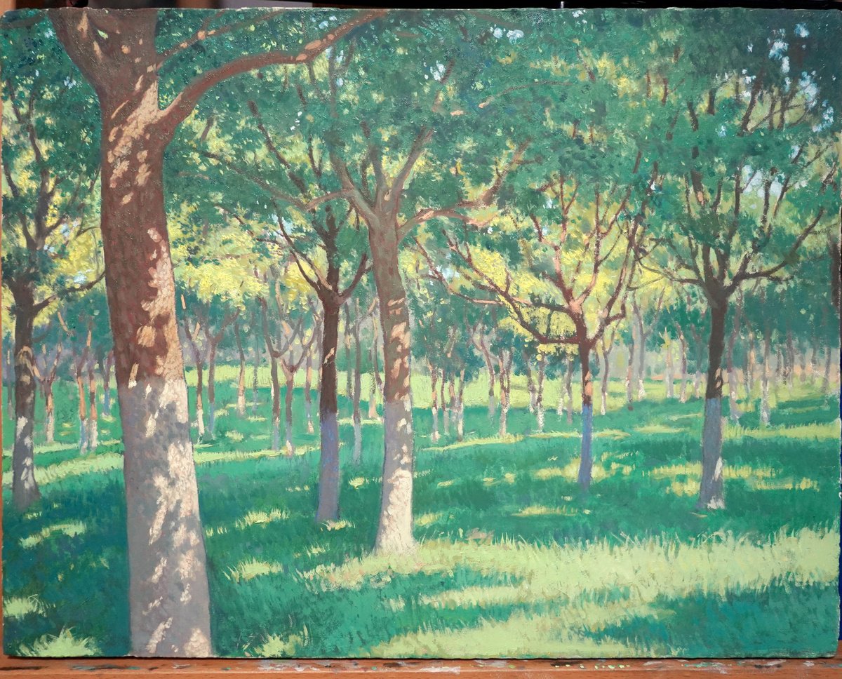 Photorealistic Oil Painting , Noonlight In The Woods By Ruoshen, 14 X 11, Artwork For Sale On Artfinder