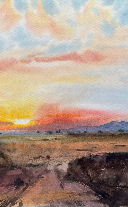 Orange sunset #12 by Eugenia Gorbacheva