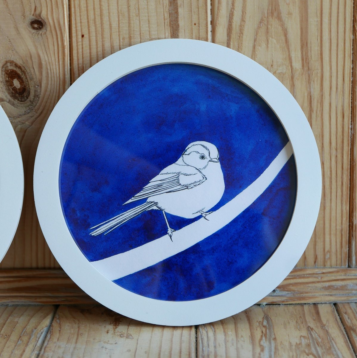 Blue bird with white frame. Part 1 by Karina Danylchuk