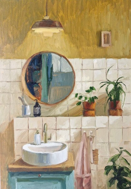 "Bathroom" Warm colors art