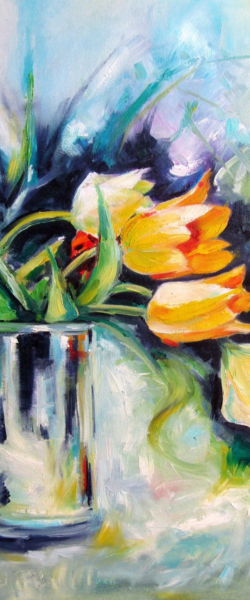 Still life with some tulips by Kovács Anna Brigitta