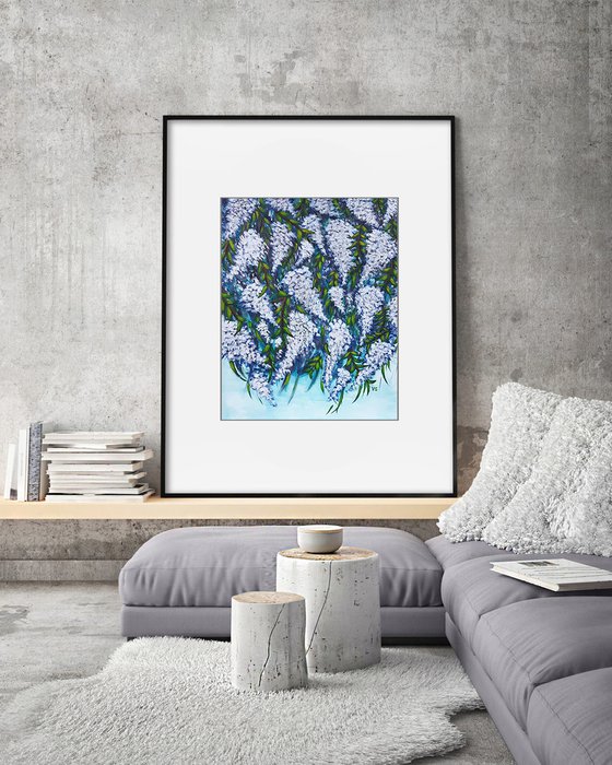 "Wisteria in bloom" Floral Acrylic Painting