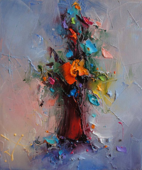 Flowers composition , Flowers Oil Painting