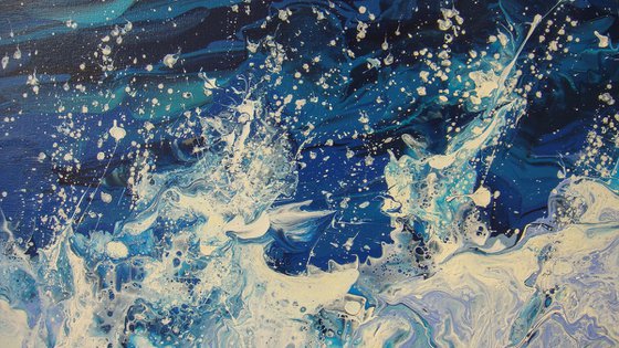 47.2” LARGE Seascape Painting “Waves”