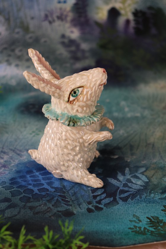 Rabbit. Tiny sculpture by Elya Yalonetski