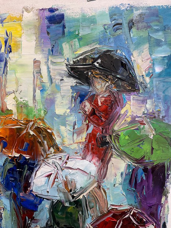 Umbrellas. Tango under the rain