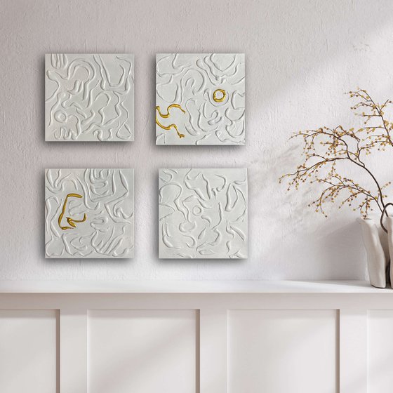 Abstract relief white panel