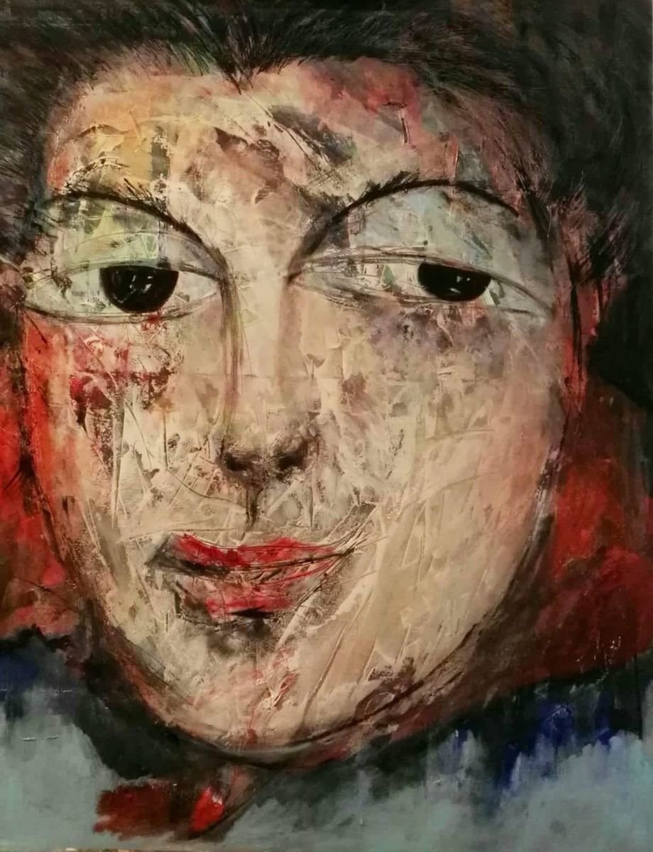 Expressive Oil Painting , A Geisha By Leo Baxiner, 31 X 39, Artwork For Sale On Artfinder