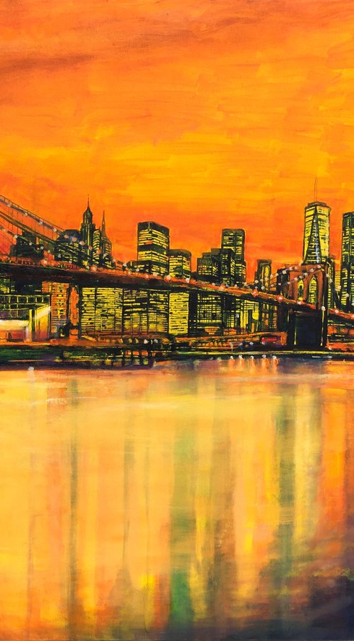 Brooklyn Bridge Sunset by Patricia Clements