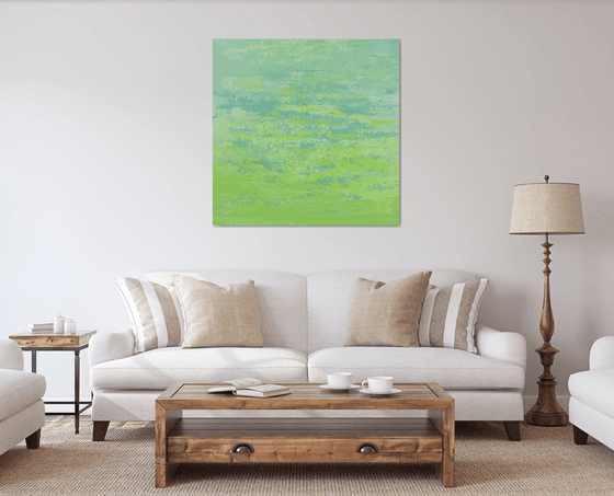 Green into Blue - Modern Abstract Expressionist Painting