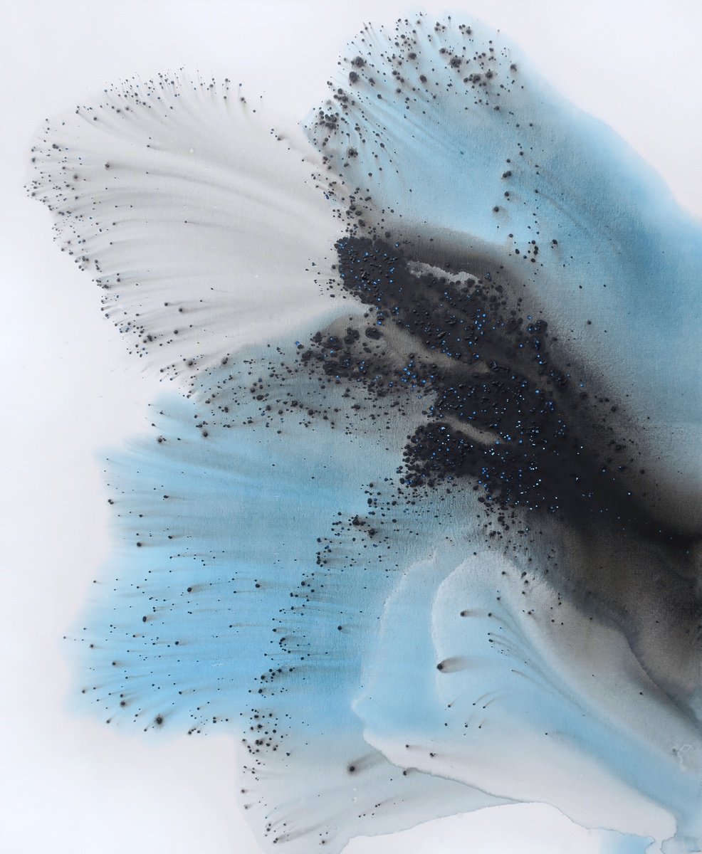 Abstract Botanical Acrylic Painting By Muriel Napoli, 39 X 47", Nature 208, Original Artwork