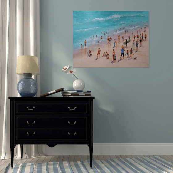 Summertime beach 40x28 in