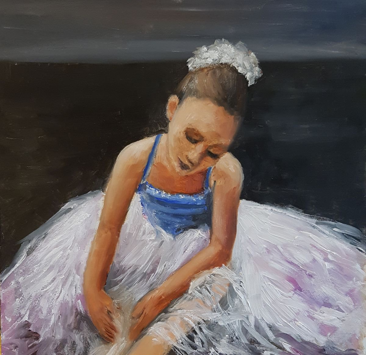 Ballerina In Blue By Els Driesen, 8 X 8, Artwork For Sale On Artfinder