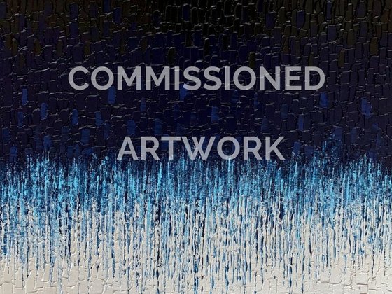 COMMISSIONED ARTWORK FOR JULIA - CASCADE OF BLUE #5 - LARGE, TEXTURED, PALETTE KNIFE ABSTRACT ART – EXPRESSIONS OF ENERGY AND LIGHT. READY TO HANG!