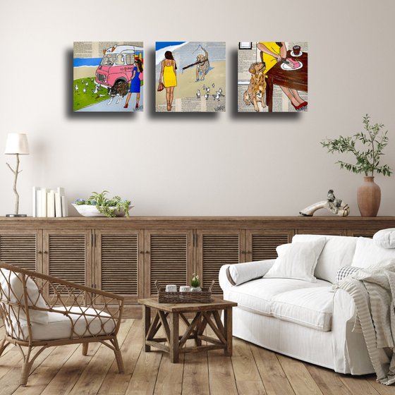 Dog Days Coffee and Cake 30cm x 30cm