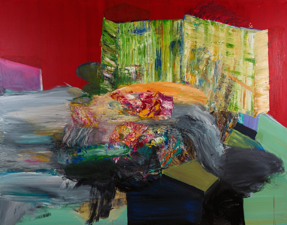 Organic Abstract Oil Painting By Bogdan Bianca Ioana, 68 X 54, Untitled 23, Original Artwork