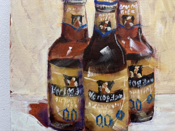 Three Brown Bottles