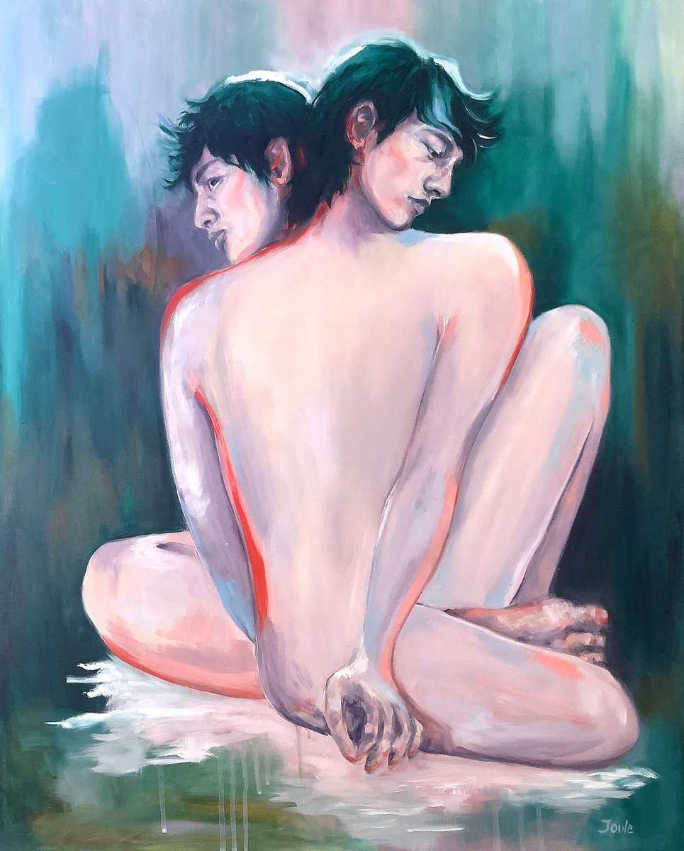 Expressive Portrait Oil Painting By Joule Kim, 24 X 30", The Man With No Name, Original Artwork