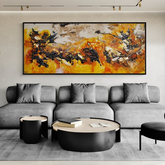 Illicit Sienna 240cm x 100cm Textured Abstract Art