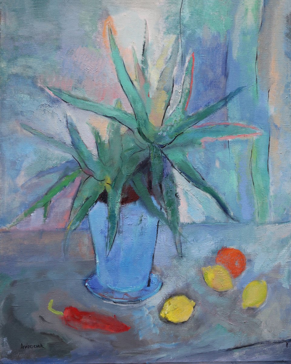 Aloe Vera And Three Lemons By Artem Andreichuk, 31 X 39, Artwork For Sale On Artfinder