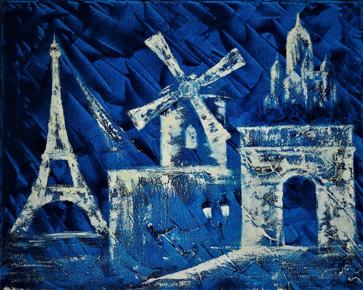 Impressionistic Cityscapes Acrylic Painting By Denys Kuvaiev, 20 X 16, Paris Abstract, Original Artwork